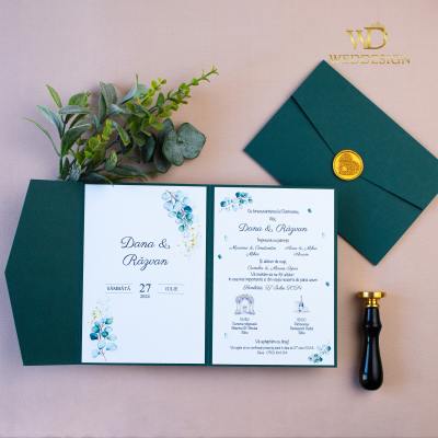 invitatie de nunta verde