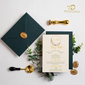 invitatie de nunta verde inchis